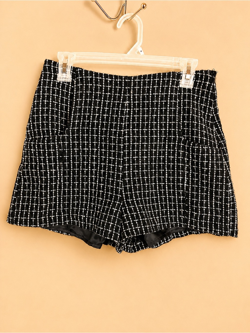Pants Store Black & White Tweed High Rise Shorts Size M